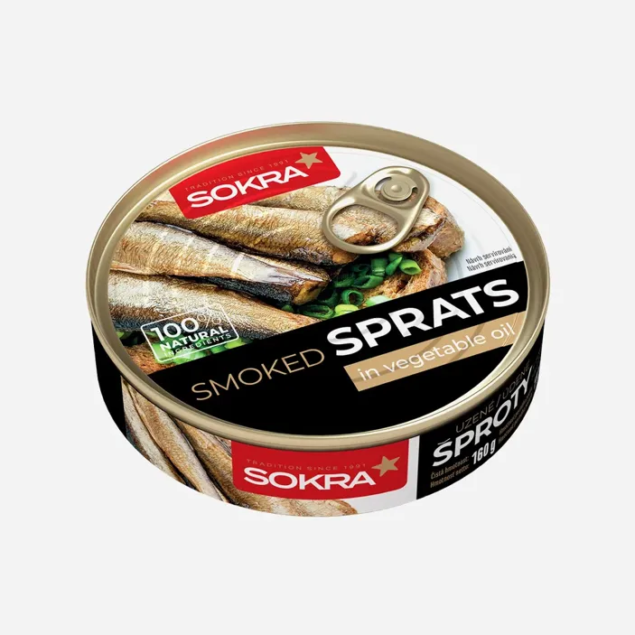 Uzené šproty v rostlinném oleji