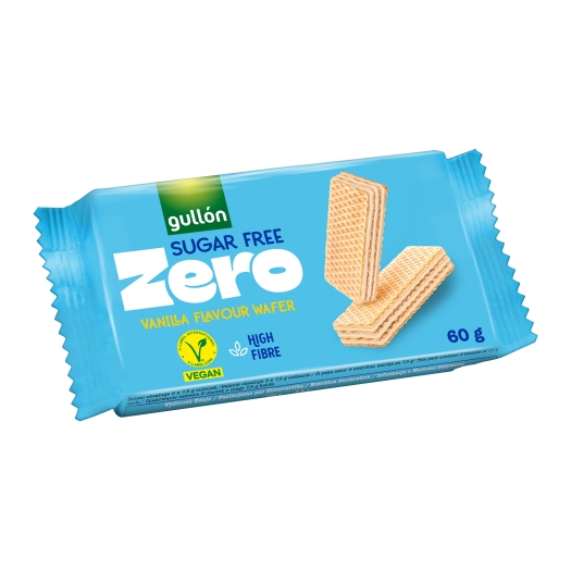 Vanilla wafer plněné krémem (70 %) s vanilkovou příchutí, bez cukru, s vlákninou