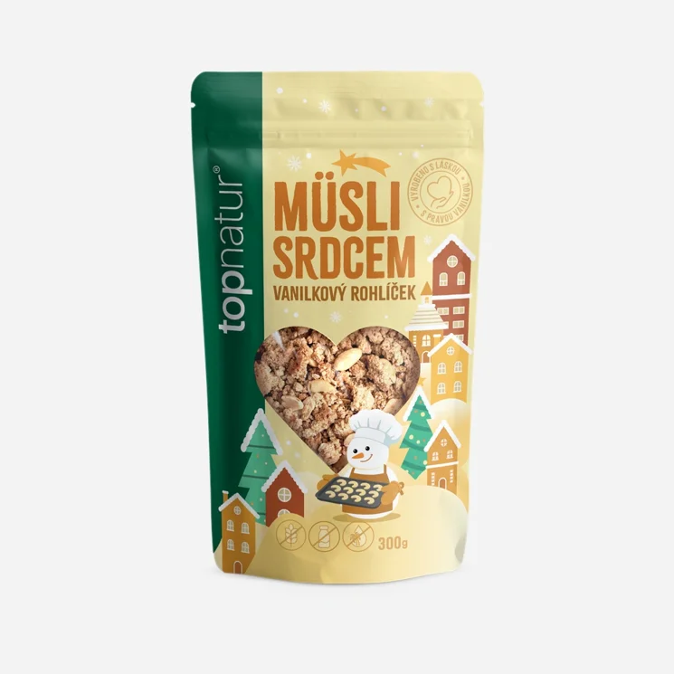 Vánoční Müsli srdcem Vanilkový rohlíček