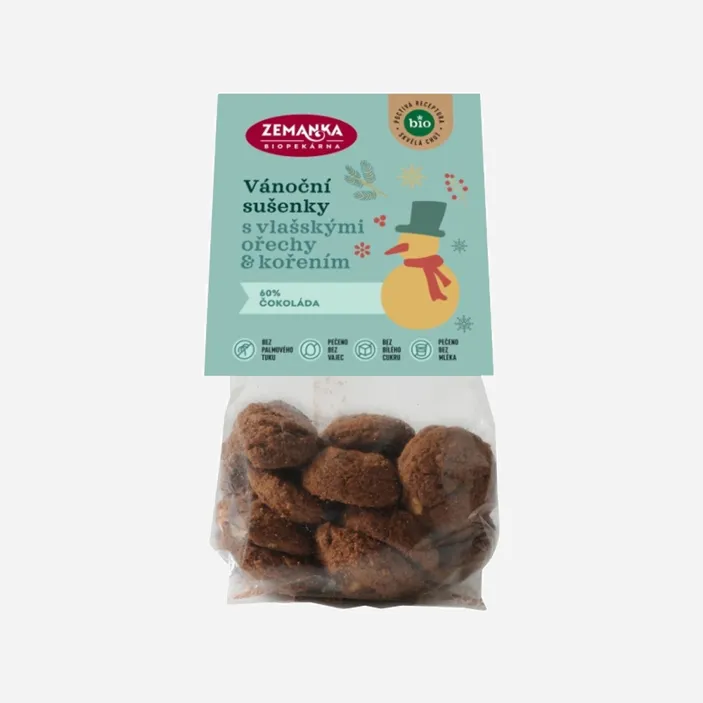 Vánoční sušenky s vlašskými ořechy a kořením BIO
