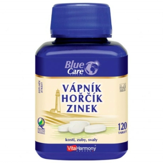 Vápnik Horčík Zinok 120 tablet