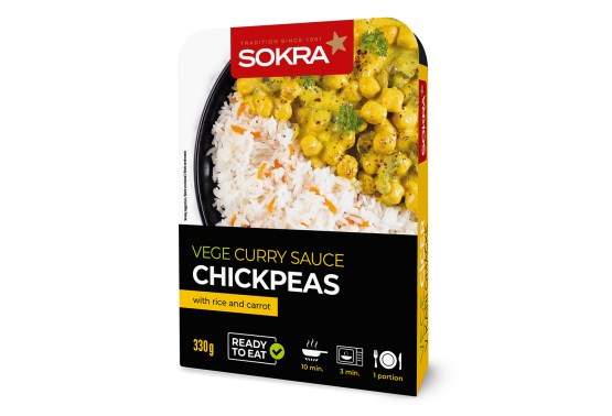 Vege cizrna v kari omáčce s vařenou rýží