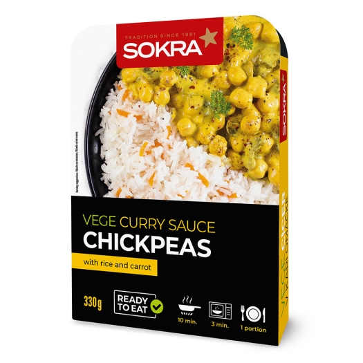 Vege cizrna v kari omáčce s vařenou rýží