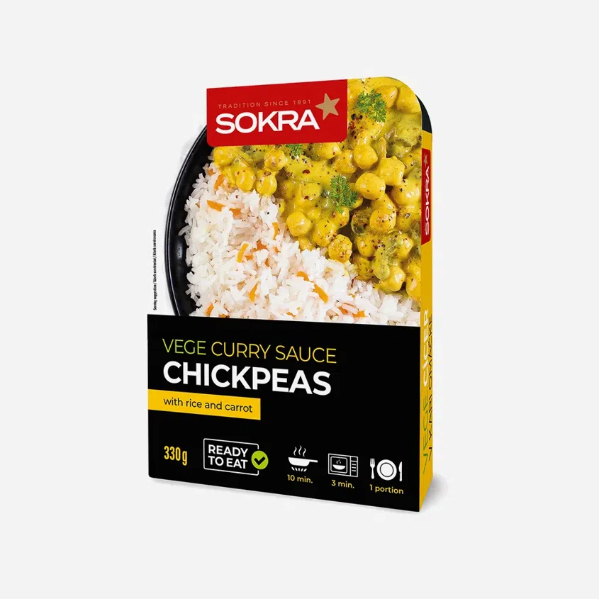 Vege cizrna v kari omáčce s vařenou rýží