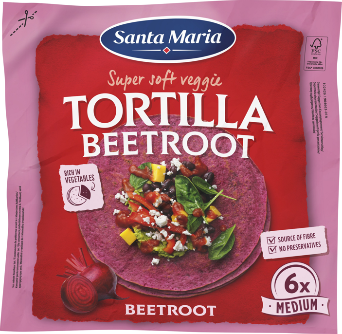 Veggie tortilla červená řepa