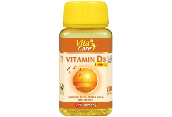 Vitamín D3 1000 mj 25 mikrogramov 150 kapsúl