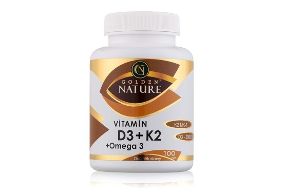 Vitamín D3 2000 IU + K2 + MK-7 + Omega 3 100 tabliet