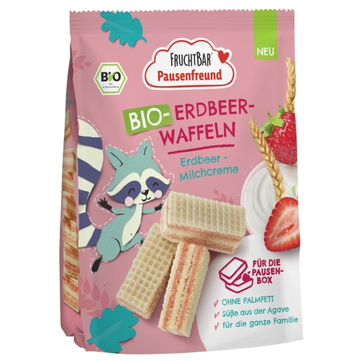 Waflové sušenky s jahodami BIO