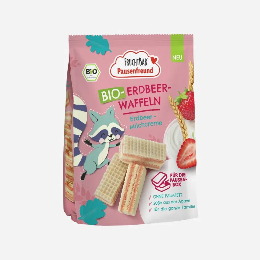 Waflové sušenky s jahodami BIO