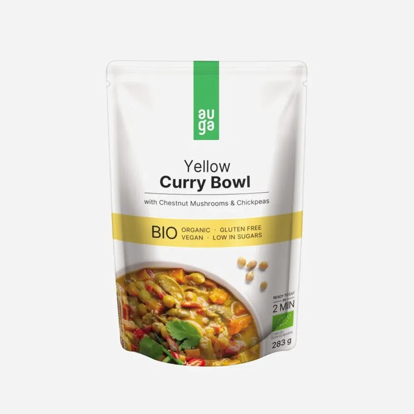 Yellow curry bowl – se žlutým kari kořením, houbami a cizrnou BIO
