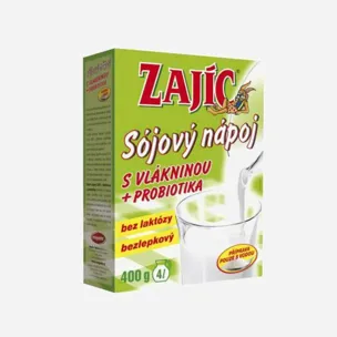 Zajíc Sojový nápoj s vlákninou+probiotika 12 x 400 g