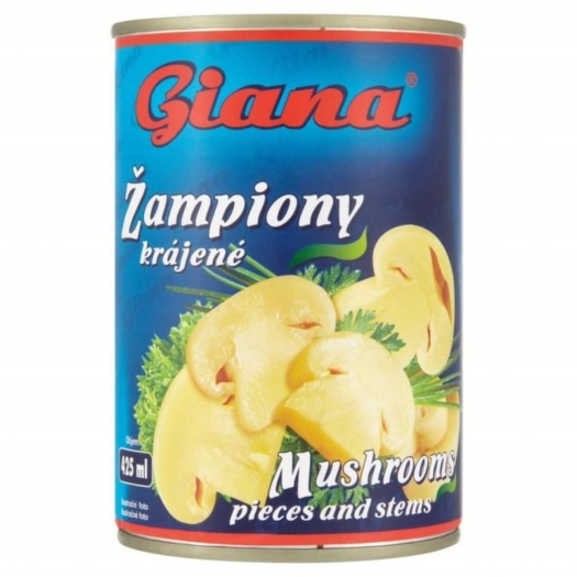 Žampiony krájené v mírně slaném nálevu 425 ml ()