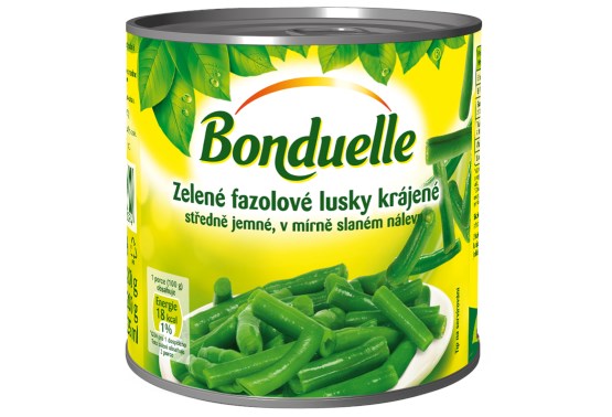Zelené fazolové lusky krájené