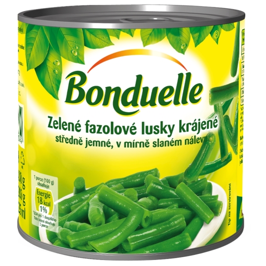 Zelené fazolové lusky krájené