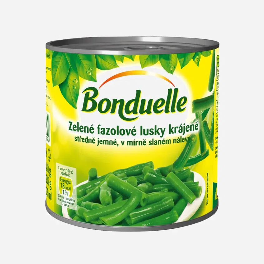 Zelené fazolové lusky krájené