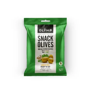 Zelené olivy bez pecky se zázvorem a bylinkami