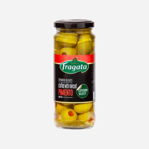 Zelené olivy Gordal plněné paprikovou náplní