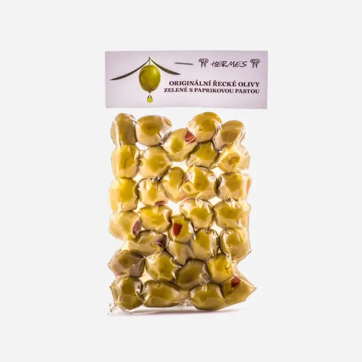 Zelené olivy s paprikovou pastou 6 x 150 g