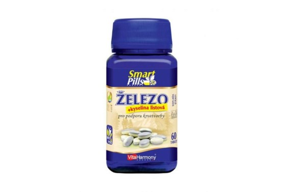 Železo 20 mg s kys. Listovou 60 tabliet