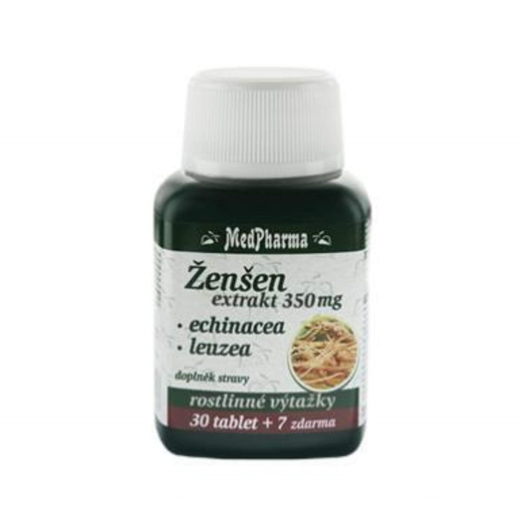 Ženšen 350 mg + echinacea + leuzea 67 tablet