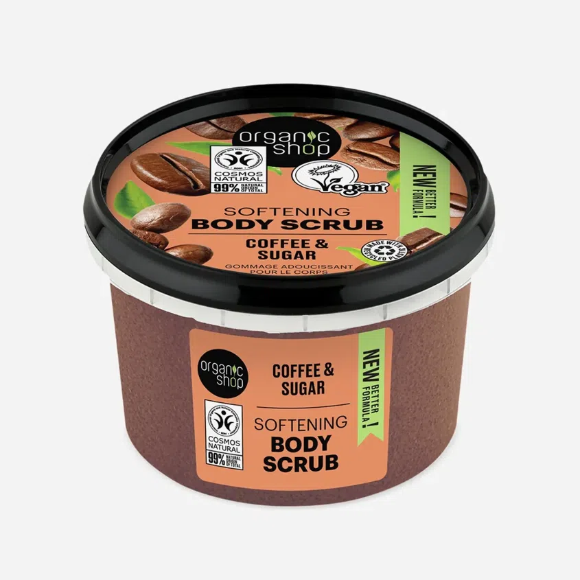 Zjemňující tělový peeling Káva a cukr