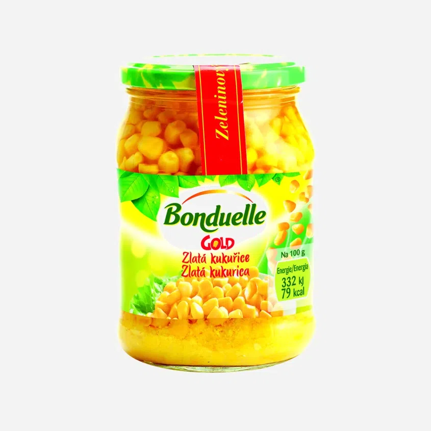 Zlatá kukuřice ve skle