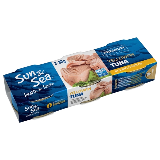Žltopltvý tuniak v slnečnicovom oleji 3 x 80 g